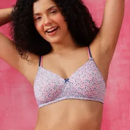Clovia White & Black Striped Non Wired Padded T-Shirt Bra-picture-38
