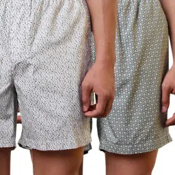 Sleepz by Raymond Multi-Colour Pure Cotton Printed Regular Fit Boxers - Pack of 2-picture-33