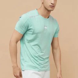 Kappa Aqua Blue Regular Fit Texture T-Shirt-image-67