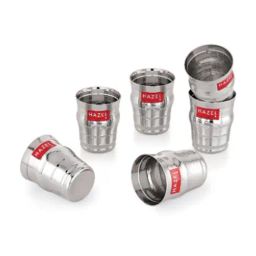HAZEL Silver Stainless Steel Basic Drinking Glass - Set of 6 (200 ml)-image-61