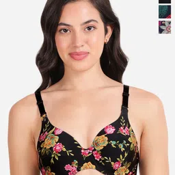 shyaway Pack Of 3 Floral Print Medium Coverage Lightly Padded T-shirt Bra- All Day Comfort-image-27