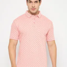 Duke Powder Pink Regular Fit Printed Polo T-Shirt-image-68