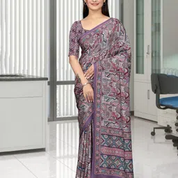 K 5 Fashion Ethnic Motifs Pure Crepe Saree-image-98