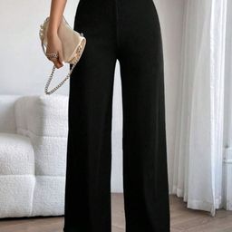 Visit Wear Women Relaxed High-Rise Trousers-image-60