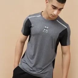 Kappa Black Regular Fit Colour Block T-Shirt-image-33