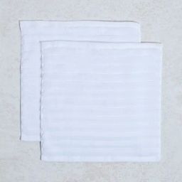 Westside Home White Self-Striped Luxe Face Towel (Set of 2)-10