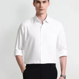 Arrow White Cotton Regular Fit Texture Shirt-picture-45