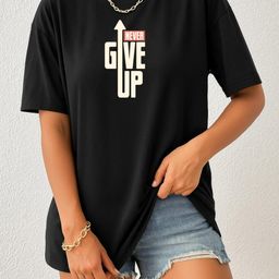 Women Black Trendy Graphic Printed Drop Shoulder Oversized T-Shirt-image-98