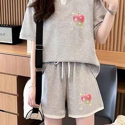 JC Mode Printed T-shirt with Shorts-image-27