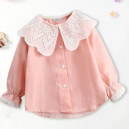 FOREVER FRIDAY Kids Girls Solid Peter Pan Collar Cotton Top-21