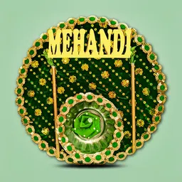 ME & YOU Green & Yellow Mahendi Thali-image-86