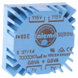 Nuvotem Talema Toroidal Transformer 115 V AC 230 V AC 2 x 7V AC 1.6VA 2 Output, 70000K-image-22