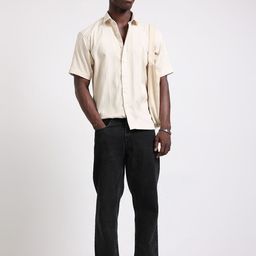 HOUSE OF MAHNOTS Men Comfort Slim Fit Textured Spread Collar Casual Shirt-image-91