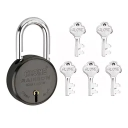 ALONE LOCKS 65 mm Steel ‎Polished 5 Keys Double Locking Padlock-18