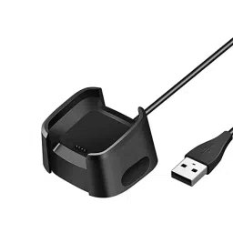 KP Smartwatch 4 Pin Charging Dock USB Cable 1 m Black for Fitbit Versa 2 Black, syma112-13
