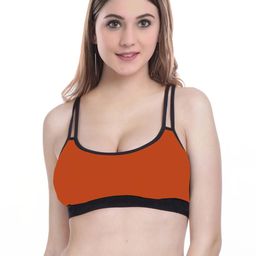 Samvar Orange Cotton Non-Wired Non Padded Minimizer Bra-picture-21