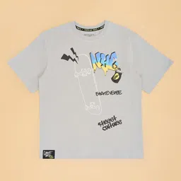 Pantaloons Junior Boys Graphic Printed Round Neck Cotton T-shirt-image-82
