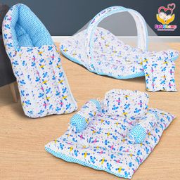 SafeChamp Lite Air Baby 4 Piece Bedding Set with Pillow And 2 Bolsters And Sleeping Bag And Bedding Set Combo - Blue-picture-20
