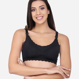 MAMMA PRESTO Full Coverage Seamless Micro Fabric Lightly Padded Maternity Bra - Black-image-69
