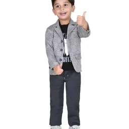 Dotson Full Sleeves Self Designed 3 Piece Party Wear Set - Grey-picture-40