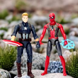 WOW Toys Delivering Joys of Life Spider and Captain Shield Super Hero Action Figures - Multi Colour-73