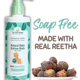 The Indi Mums Natural Baby Bottom Wash Chemical Free Solution Cleans Diaper Area Prevents Rash  Alternative to Baby Wipes Soapnut Aloe Vera Shikakai & Neem -200 ML-image-2