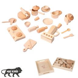 GELTOY Wooden Kitchen Set Supreme Handmade Indian Crafted Pretend Play Kitchen Toy Set with 2 Trays Cooking Game for Kids 3+ and Home Decor-21
