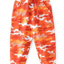Babyhug Cotton Terry Knit Full Length Lounge Pant with Camouflage Print - Maroon-picture-15
