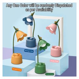 AKN TOYS 3 in 1 Flower Shaped Study Lamp, LED Desk Lamp with Pen holder and Phone Stand, USB Rechargeable with In-Built Battery, 360° Flexible Hose, Table Night Lamp for Kids, Multicolor, (Pack of 1)-13