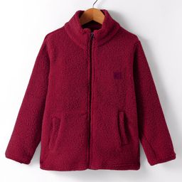 Kanvin Fleece Woven Full Sleeves Winter Jacket With Logo Badge - Wine-image-39