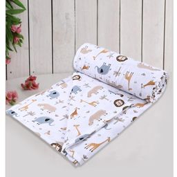 Trance Home Linen Pure Malmal Cotton Multipurpose Baby Doha r- Orange Giraffe-image-38