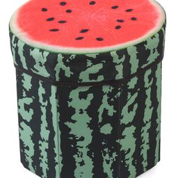 Babyhug Foldable Pouffe with Storage in Watermelon Theme - Green| Multipurpose - Stool, Footstool & Storage Box for Kids-34