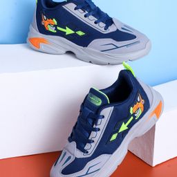 ABROS Colour Blocked Robot Designed Lace Up Shoes - Teal Blue & Parrot Green-image-54