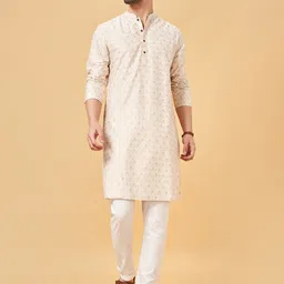 indus route by Pantaloons Men Geometric Thread Work Anarkali Kurta-picture-28