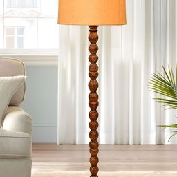 Homesake Yellow & Brown Textured Wood FloorLamp-15