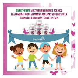 Simply Herbal Multivitamin Gummies with 16 Vitamins and Minerals for Growth - 30 Count image 5
