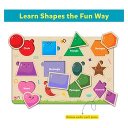 Little Berry Shapes & Colours Wooden Puzzle Tray Knob and Peg Puzzle Multicolour - 12 Pegs image 5