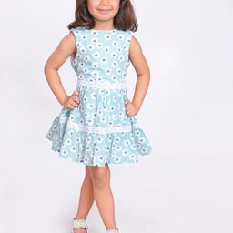 Miyo Girls Printed Round Neck Sleeveless Fit & Flare Midi Dress-image-98
