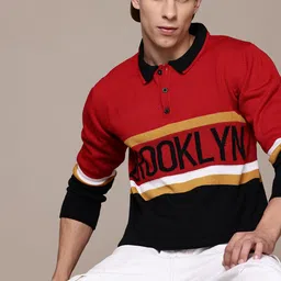 The Roadster Lifestyle Co. Men Typography Striped Acrylic Pullover-image-89