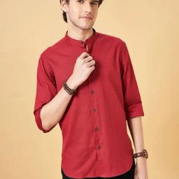 Indus Route by Pantaloons Red Regular Fit Shirt-image-72