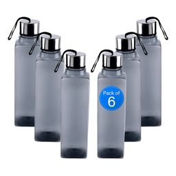 Aura Black 6 Piece Plastic Solid Water Bottle-1000ML-image-10