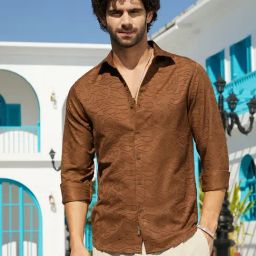 Campus Sutra Brown Regular Fit Printed Shirt-image-33