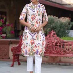 Rain and Rainbow Multicolor Cotton Printed Straight Kurta-picture-40
