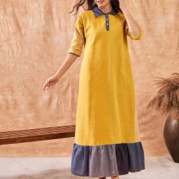 The Kaftan Company Yellow Cotton Night Gown-image-39