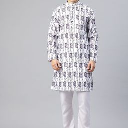 Luxrio Men Printed Mandarin Collar Kurta-image-1