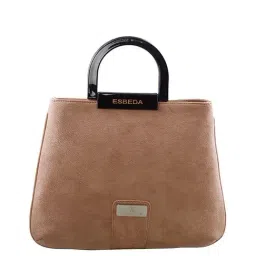 Esbeda Beige Solid Handbag-51
