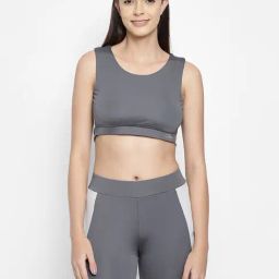 Clovia Grey Regular Fit Crop Top-image-93