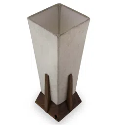 Homesake Retro Style Brown Sheesham Wood Bedside Table Lamp with Ivory Shade (Bulb not included) image 4