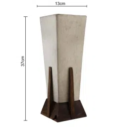 Homesake Retro Style Brown Sheesham Wood Bedside Table Lamp with Ivory Shade (Bulb not included) image 5