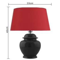 Homesake Black Ceramic Guard Shaped Table Lamps with Red Shade - Set of 2 image 5
